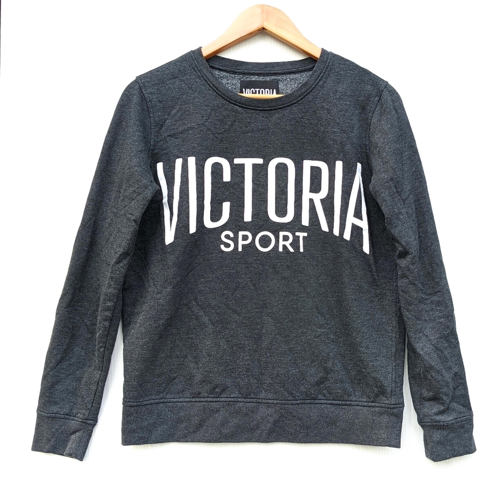 VICTORIA Sport gray spell-out crewneck sweatshirt